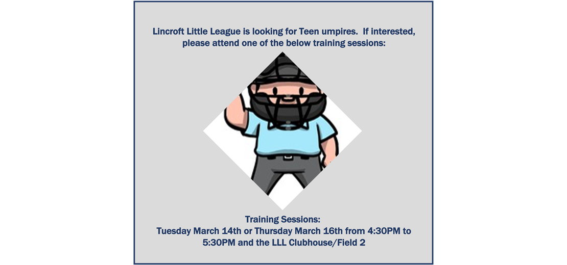 Umps Needed for Spring Season